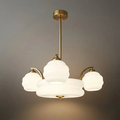 Art Deco Vintage Glass Chandelier 