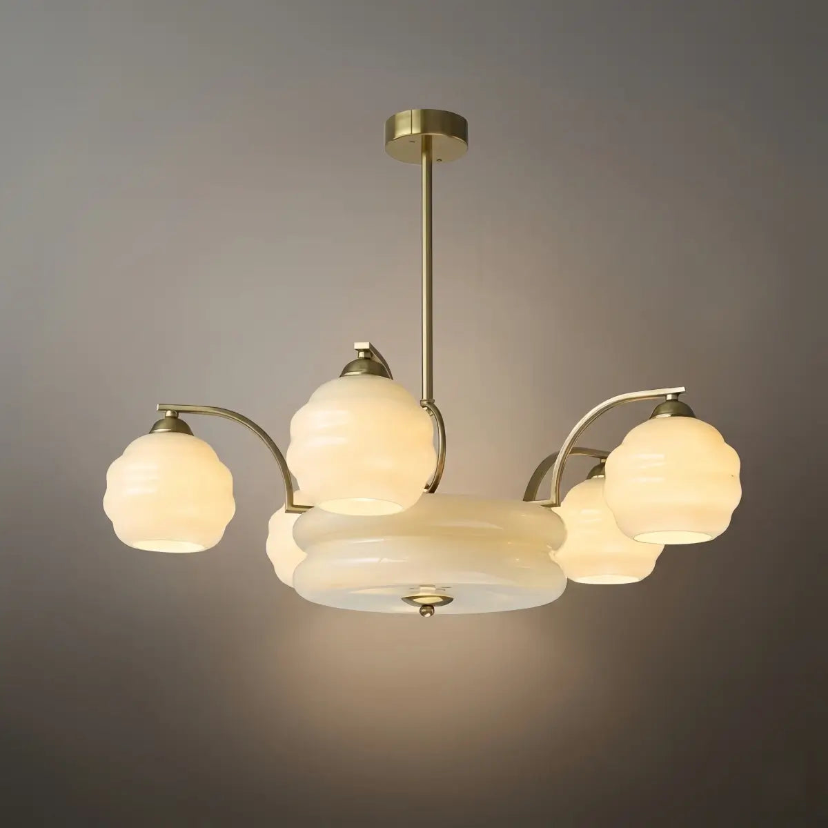 Art Deco Vintage Glass Chandelier 