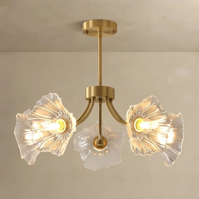  Chandelier – Brass & Glass for Living Room/Bedroom/Dining Room