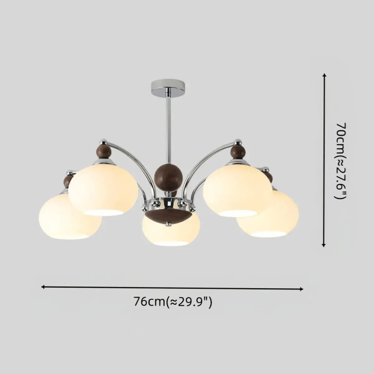 Contemporary Chandelier -- Glass & Iron & Wood for Dining Room