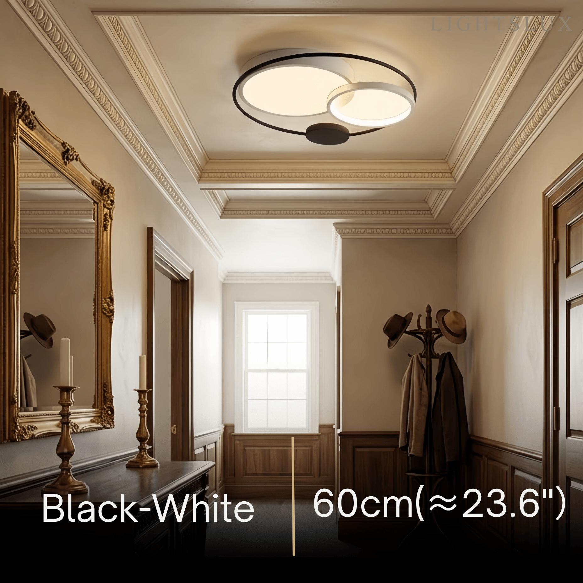 Modern Flush Mount Ceiling Light -- Acrylic Black-White Mix