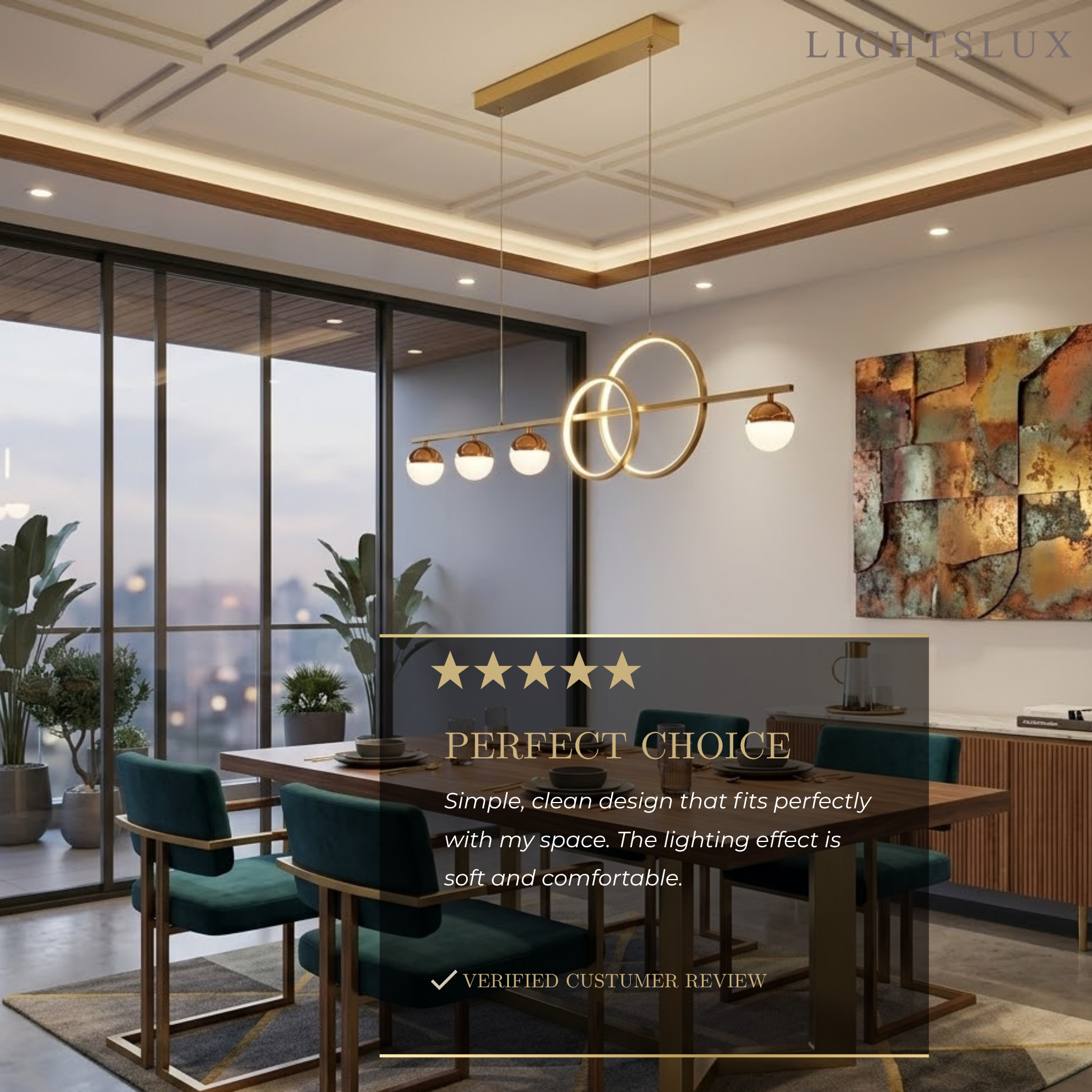 Excelis Minimalistische Pendelleuchte – Metall & Acryl Gold für Esszimmer