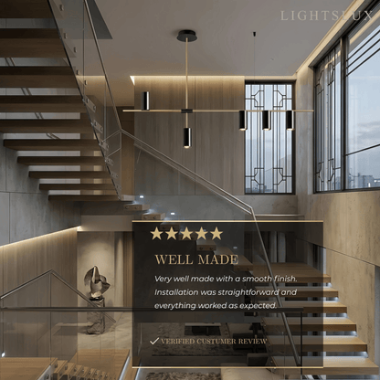 Contemporary Ceiling Light — Metal & Acrylic with Gold or Black