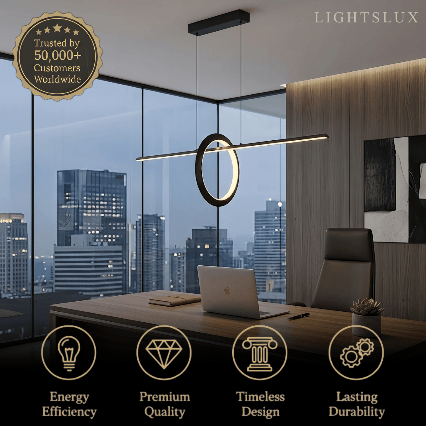 Minimalist Pendant Light — Metal & Silica Gel with Black & White 