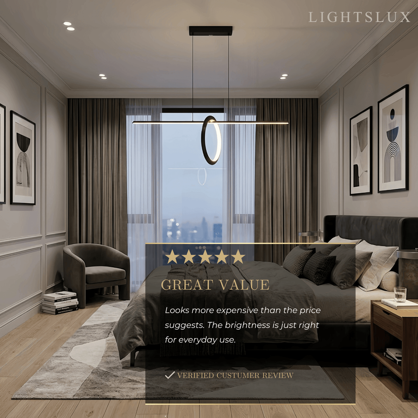 Minimalist Pendant Light — Metal & Silica Gel with Black & White 