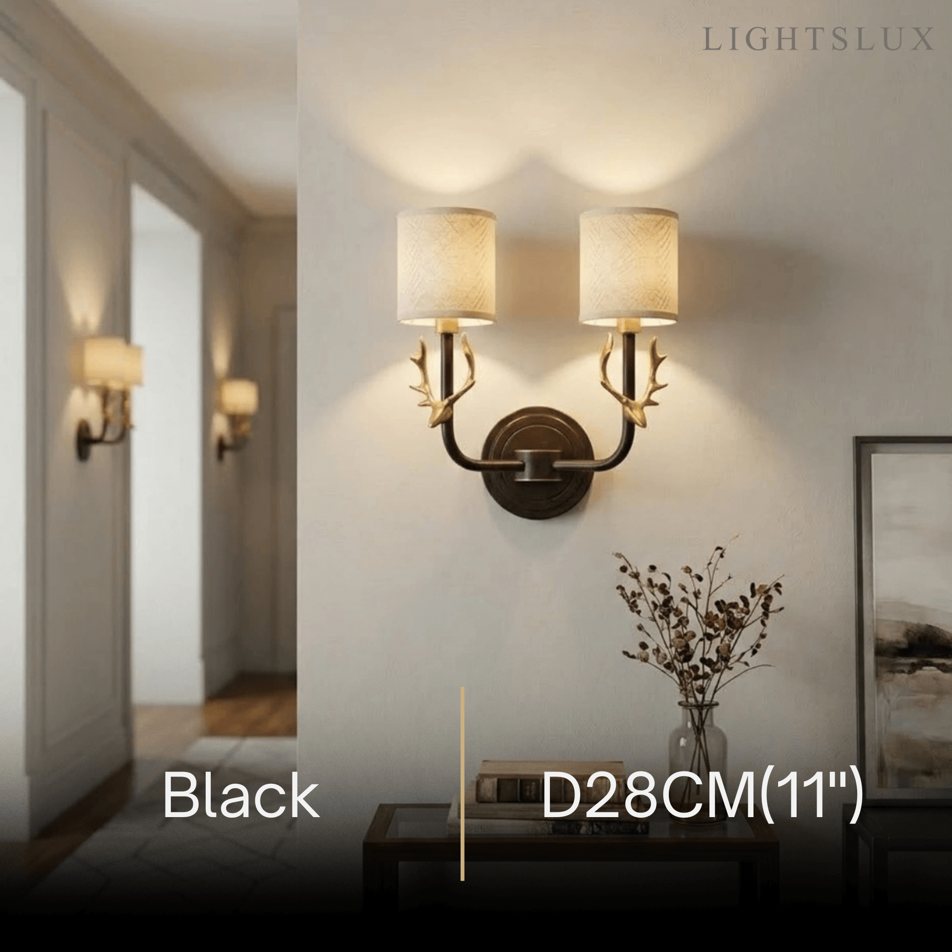 Art Deco Wall Lamp — Brass & Linen White 