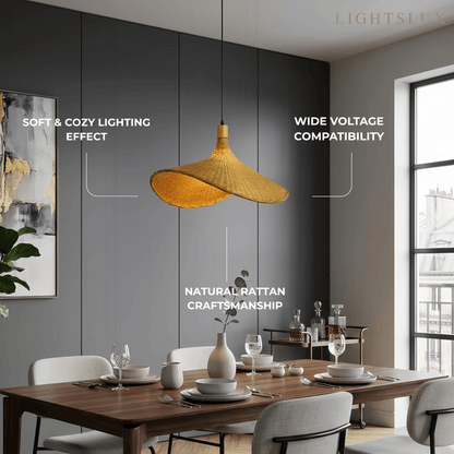 Bamburo Vintage Rattan Pendant Light