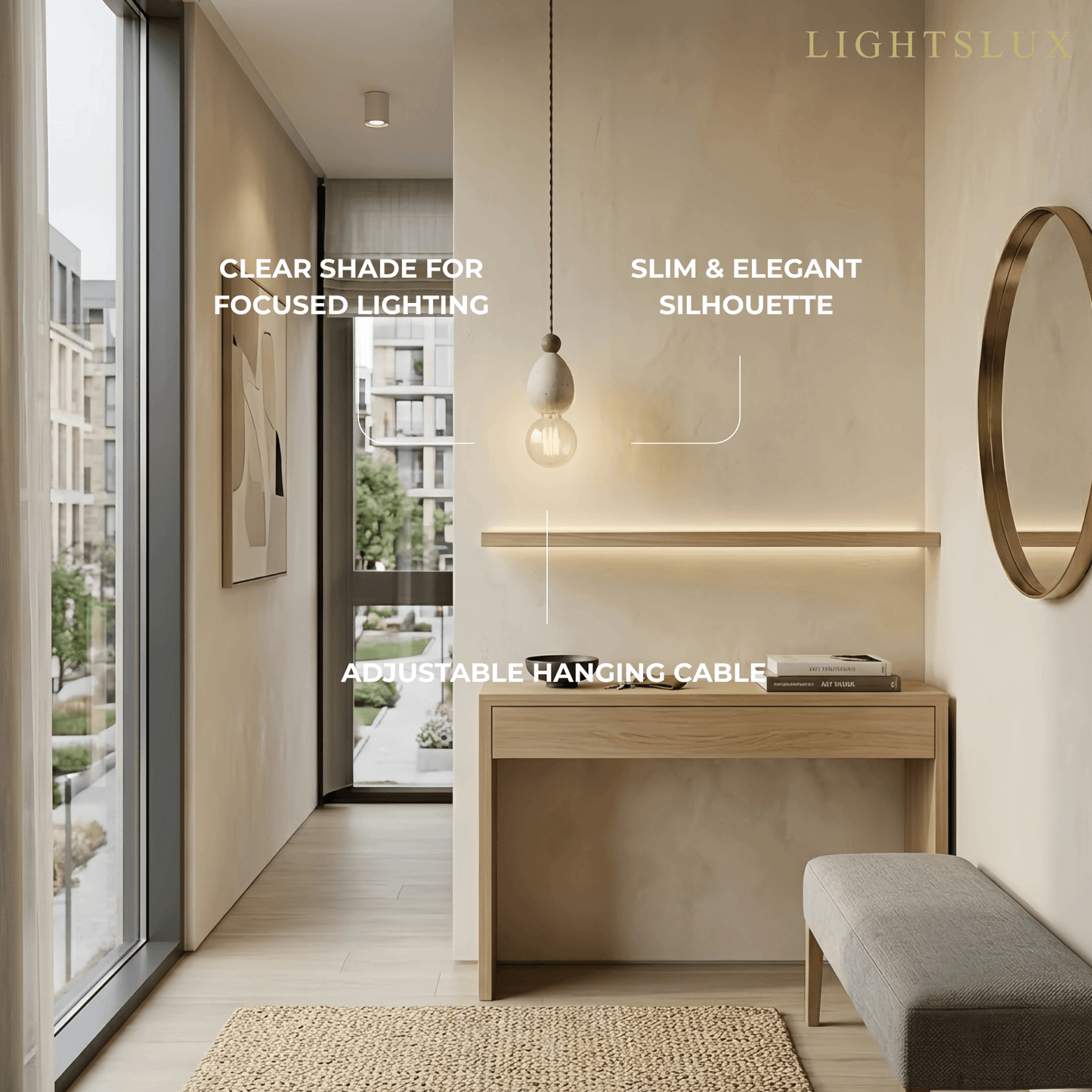 Strata Modern Travertine Pendant Light 