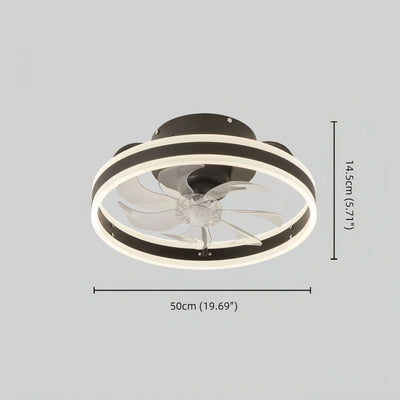 Vivara Moderner Semi-Flush Deckenventilator mit Licht – Geräuscharm, Eisen, ABS, Schwarz-Weiß, für Schlafzimmer