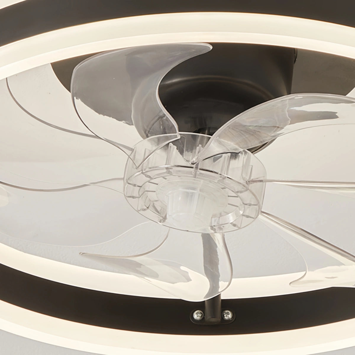 Vivara Moderner Semi-Flush Deckenventilator mit Licht – Geräuscharm, Eisen, ABS, Schwarz-Weiß, für Schlafzimmer