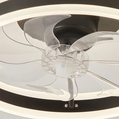 Vivara Moderner Semi-Flush Deckenventilator mit Licht – Geräuscharm, Eisen, ABS, Schwarz-Weiß, für Schlafzimmer