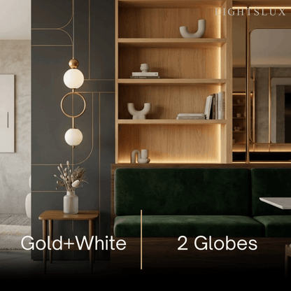 Minimalist Pendant Light — Iron & Glass Gold&White / Silver&White