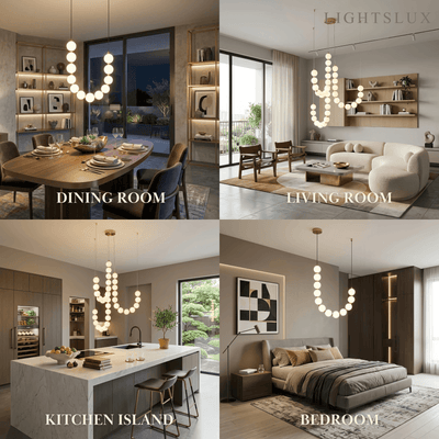 Elegant Chandelier — Brass & Acrylic White&Brass