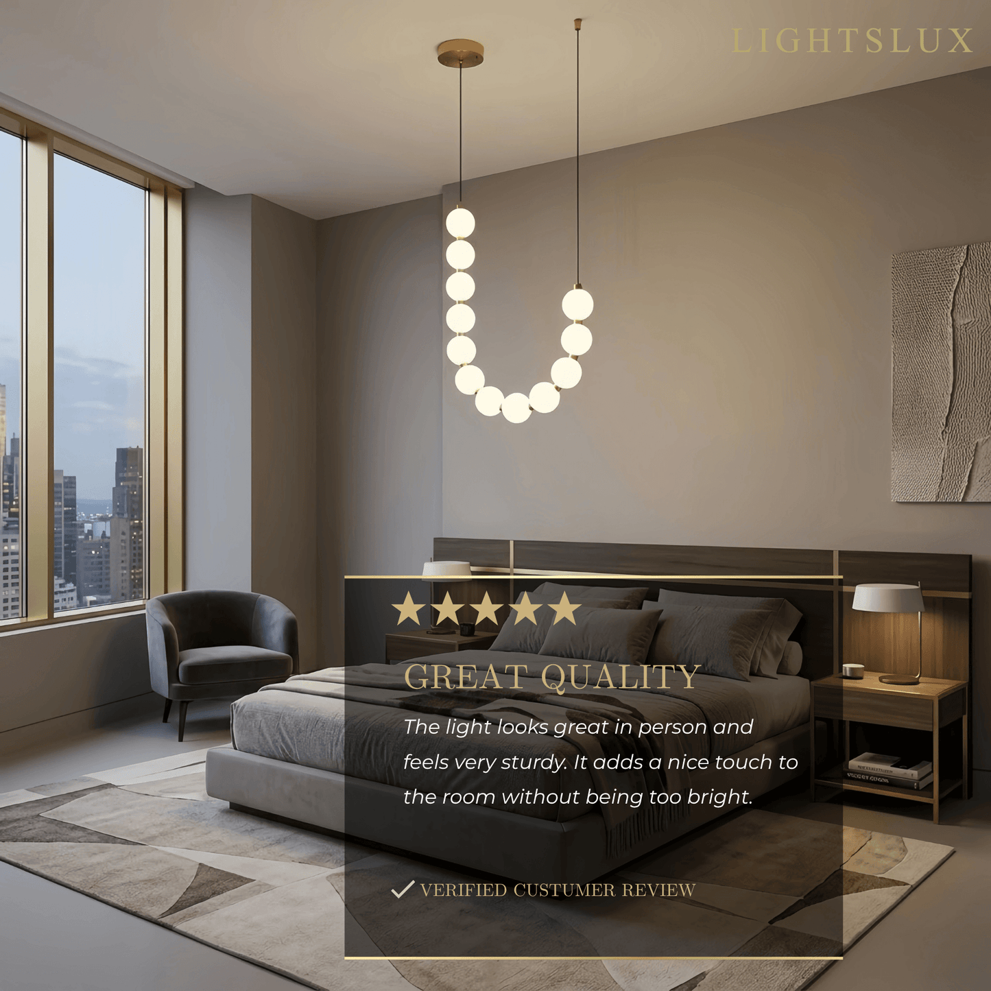 Elegant Chandelier — Brass & Acrylic White&Brass