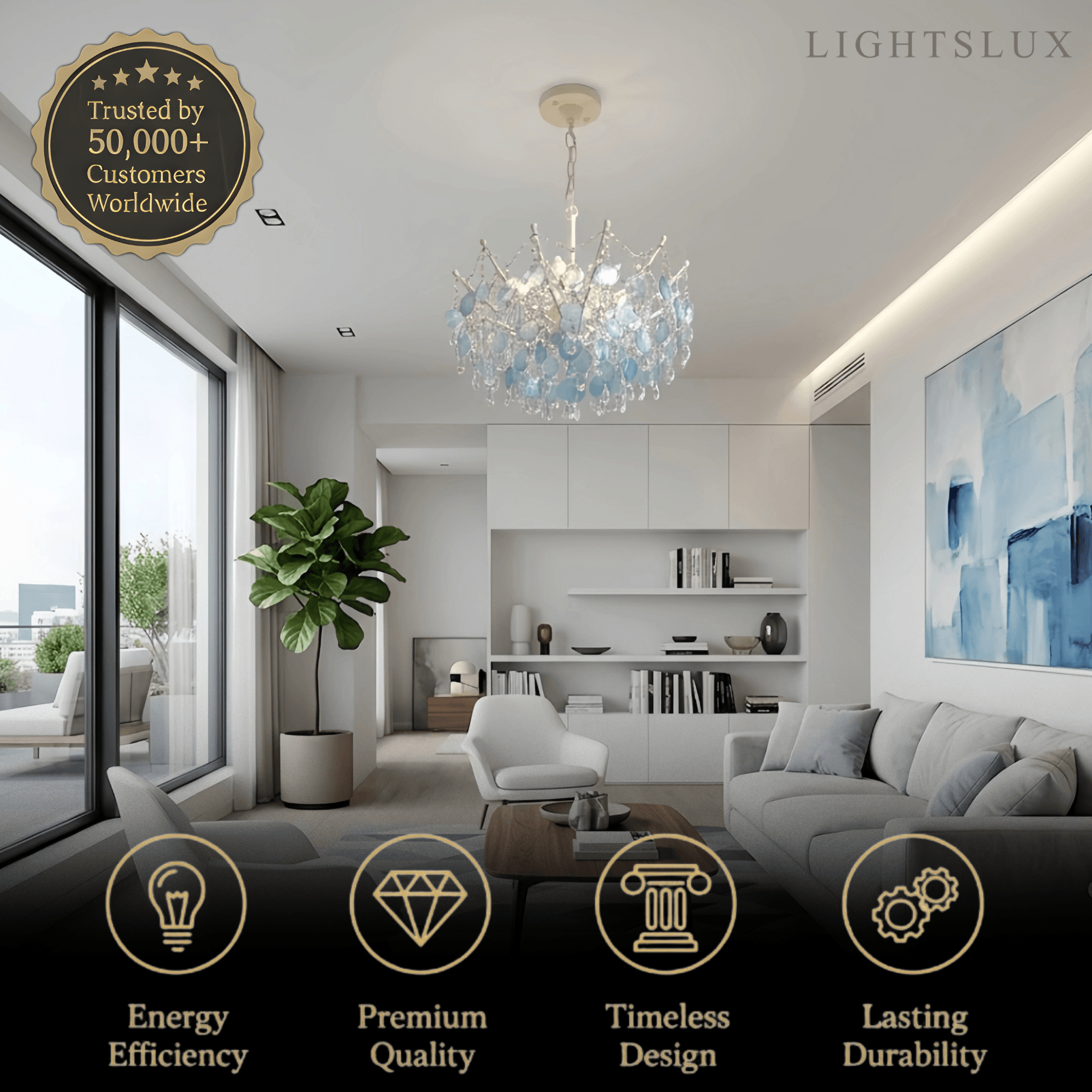 Velora Elegant Crystal Chandelier 