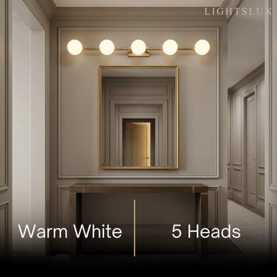 Modern Nordic Wall Lamp — Brass & Glass Milky White