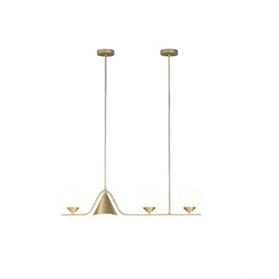 Modern Nordic Pendant Light — Brass & Glass Gold White