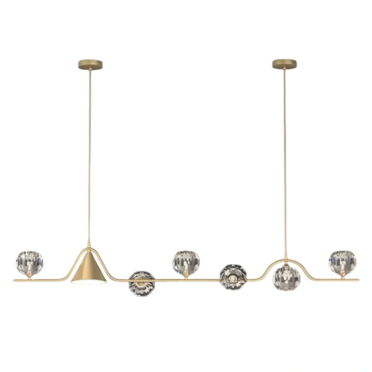 Modern Nordic Pendant Light — Brass & Glass Gold White