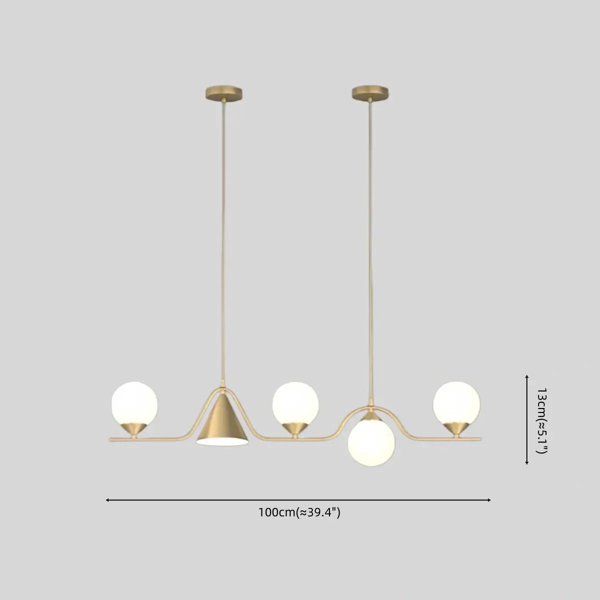 Modern Nordic Pendant Light — Brass & Glass Gold White