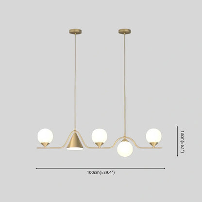 Modern Nordic Pendant Light — Brass & Glass Gold White