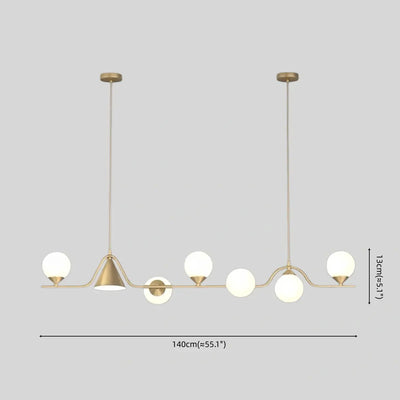 Modern Nordic Pendant Light — Brass & Glass Gold White