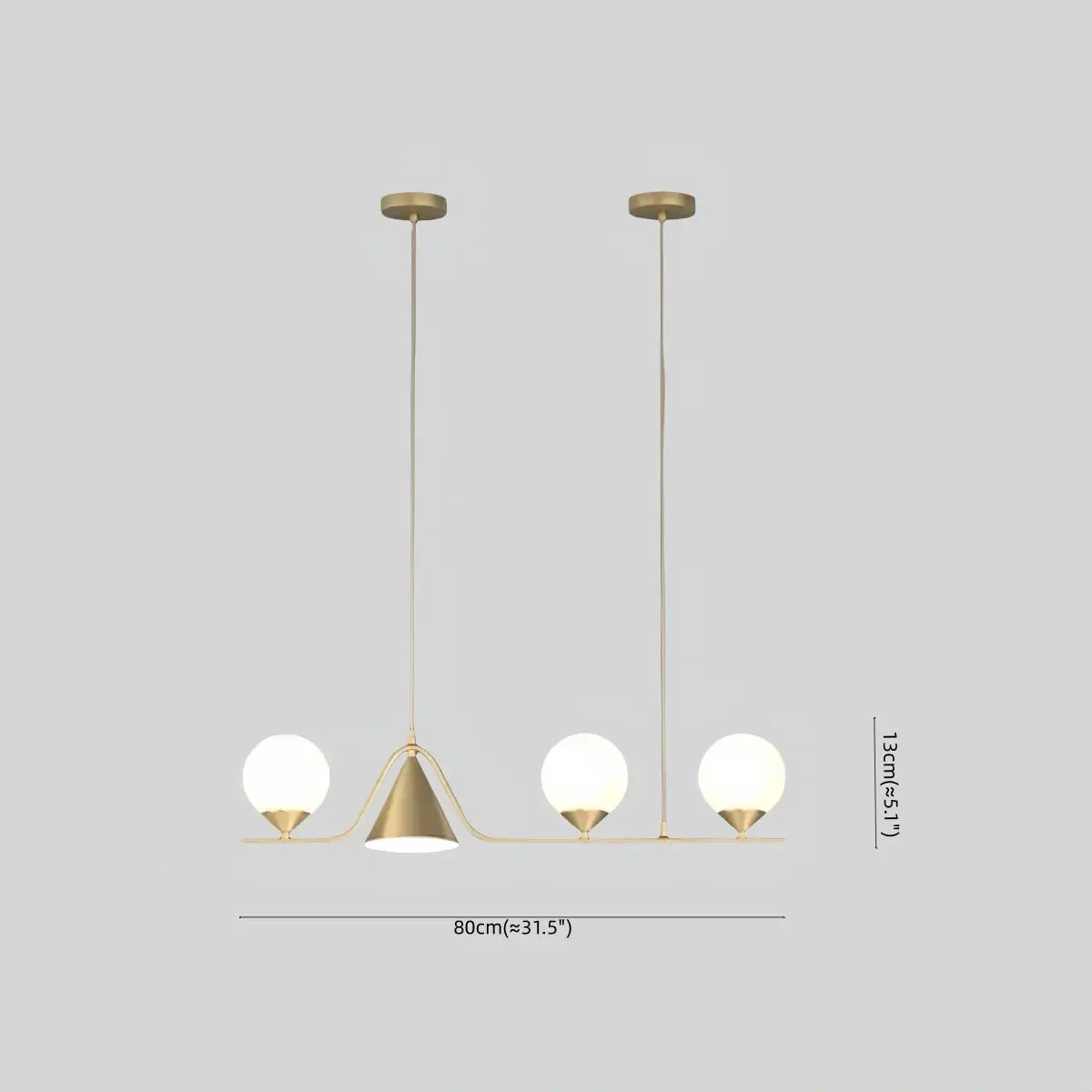 Modern Nordic Pendant Light — Brass & Glass Gold White