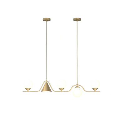 Modern Nordic Pendant Light — Brass & Glass Gold White