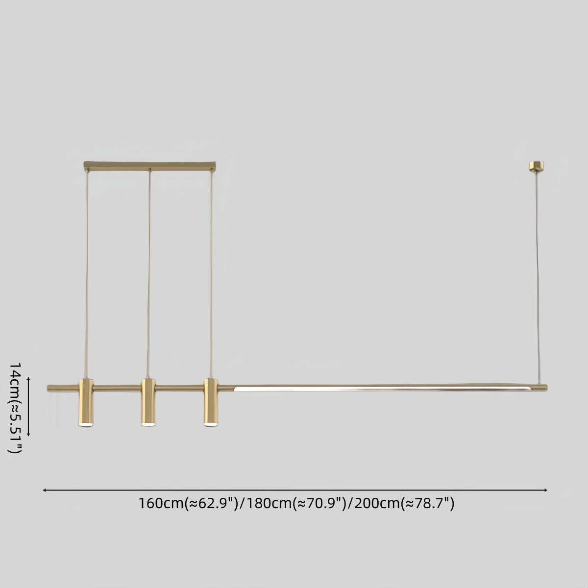 Modern Minimalist Pendant Light — Brass Gold