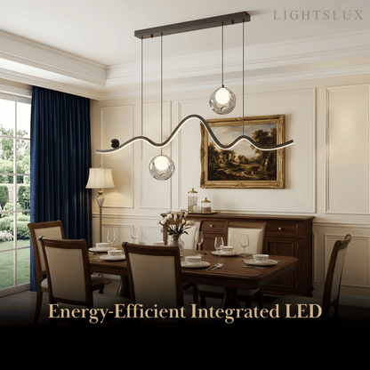 Modern Pendant Light — Iron & Aluminum Glossy Black