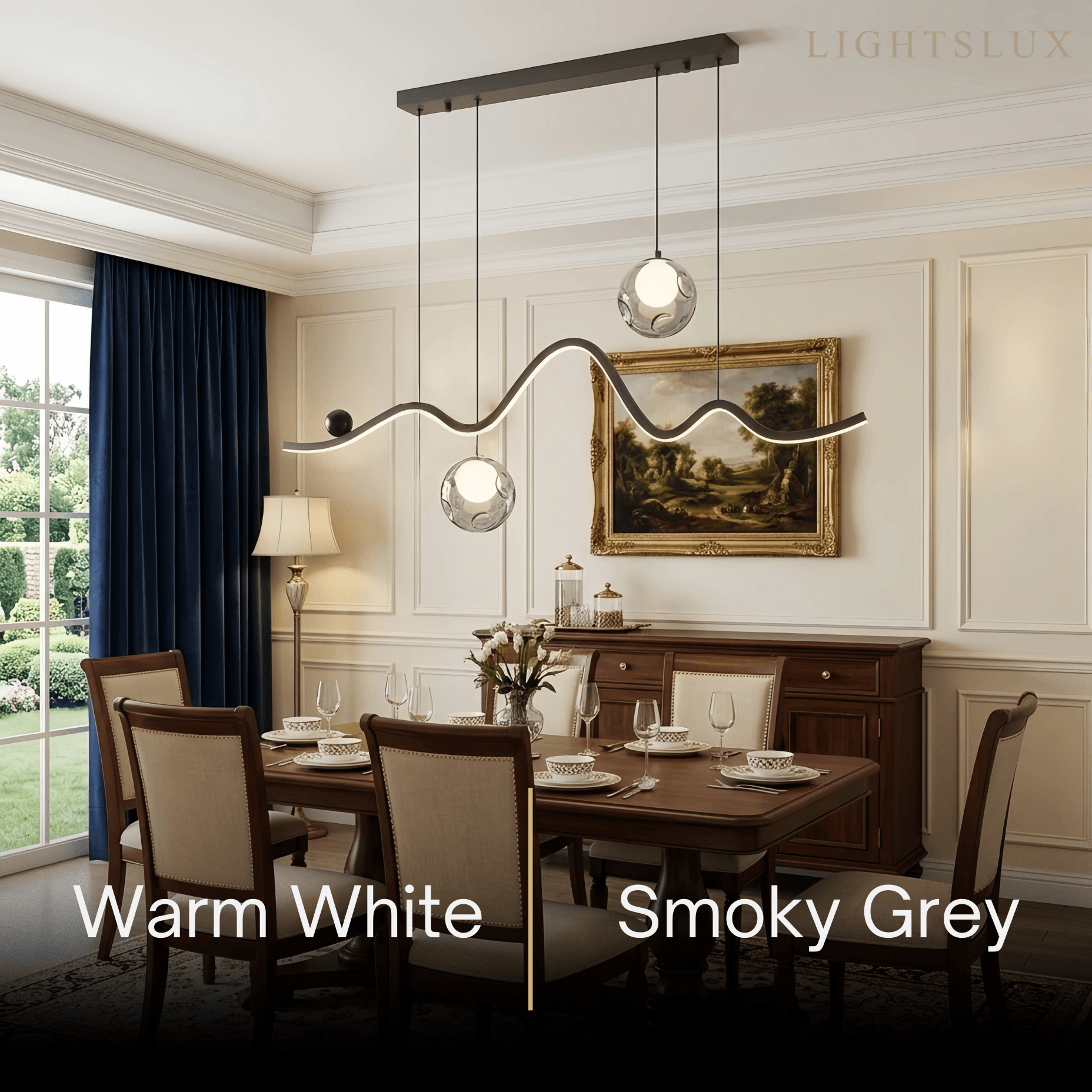 Modern Pendant Light — Iron & Aluminum Glossy Black