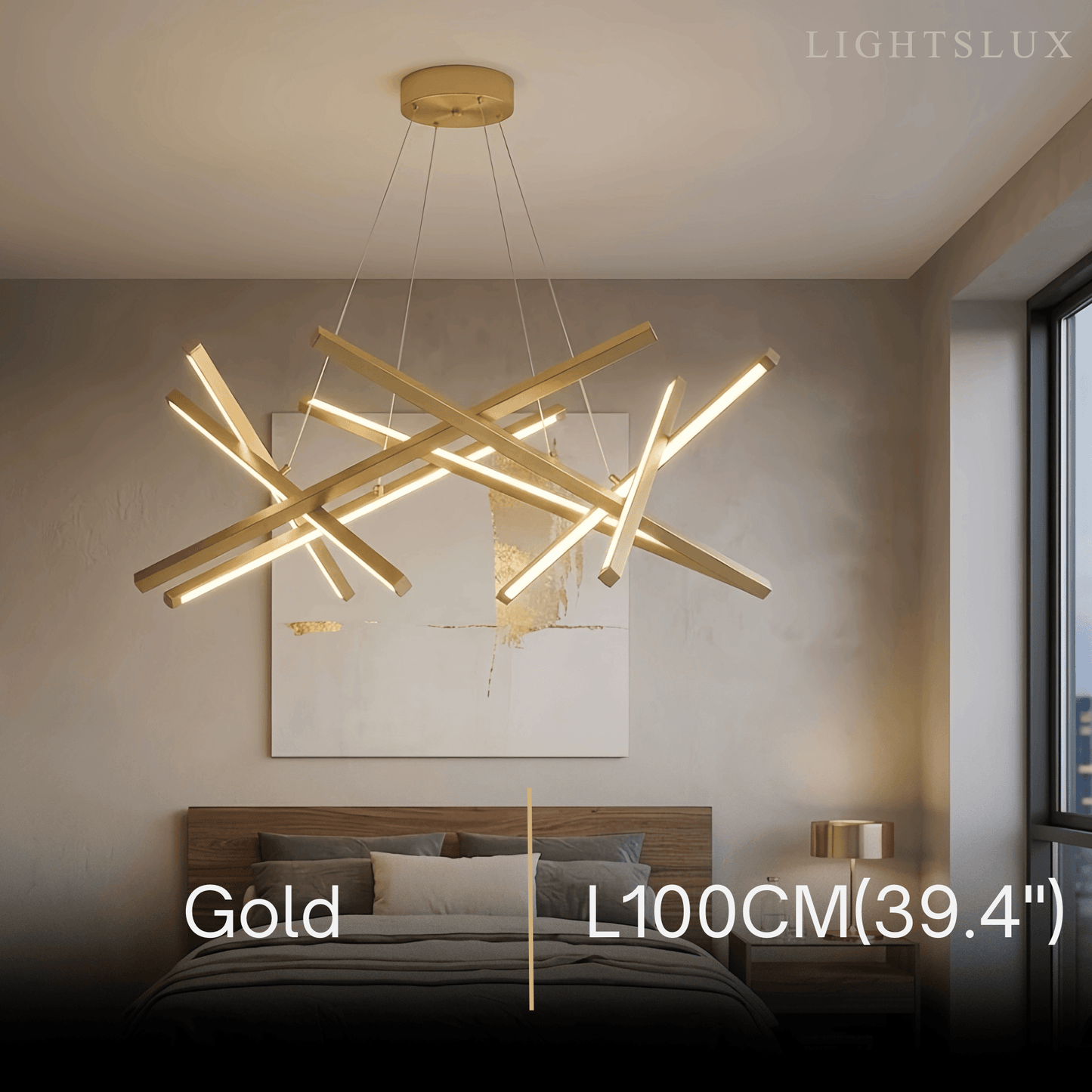 Minimalist Chandelier — Iron & Acrylic Black