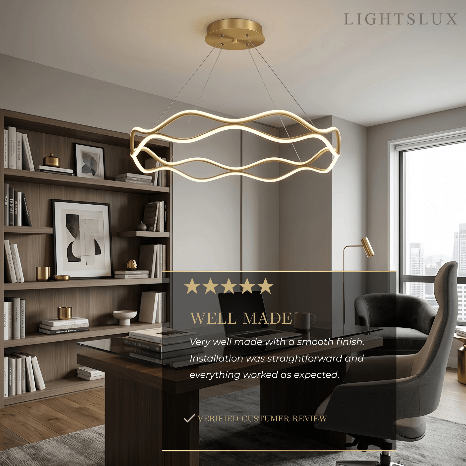 Arcato Modern Copper Chandelier 