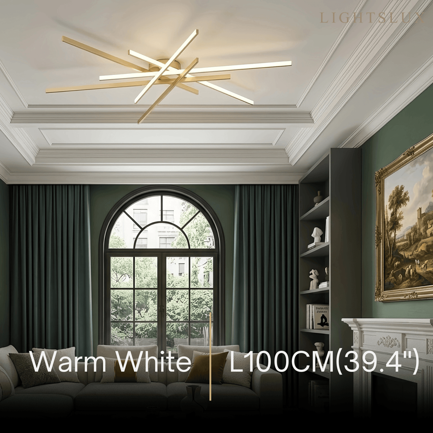 Modern Luxury Semi-Flush Mount Ceiling Light — Brass & Silicone Gold