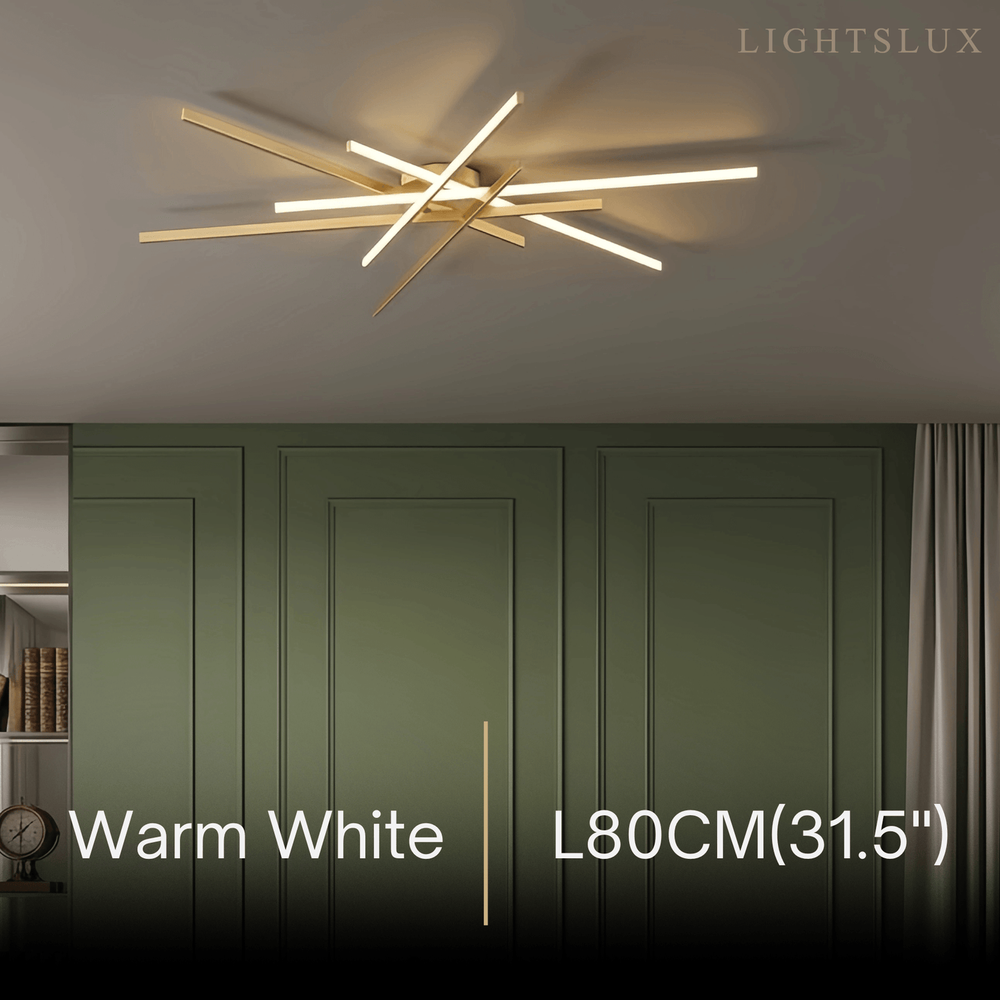 Modern Luxury Semi-Flush Mount Ceiling Light — Brass & Silicone Gold