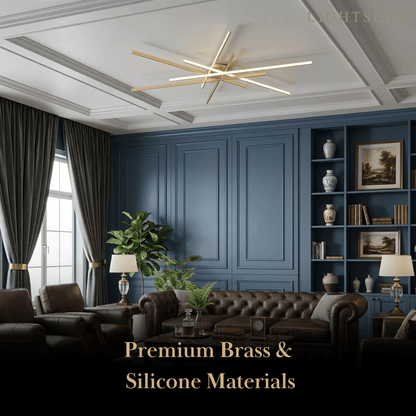 Modern Luxury Semi-Flush Mount Ceiling Light — Brass & Silicone Gold
