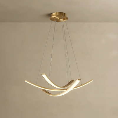 Arcato Modern Minimalist Chandelier — Brass Gold for Dining Room/Living Room