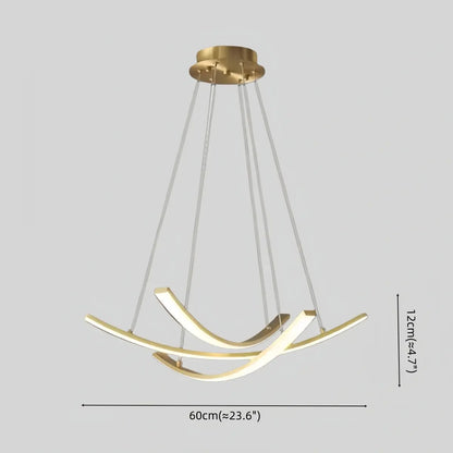 Modern Minimalist Chandelier — Brass Gold