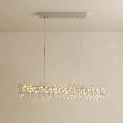 Excelis Modern Luxury Pendant Light — Carbon Steel & K9 Crystal Clear for Dining Room