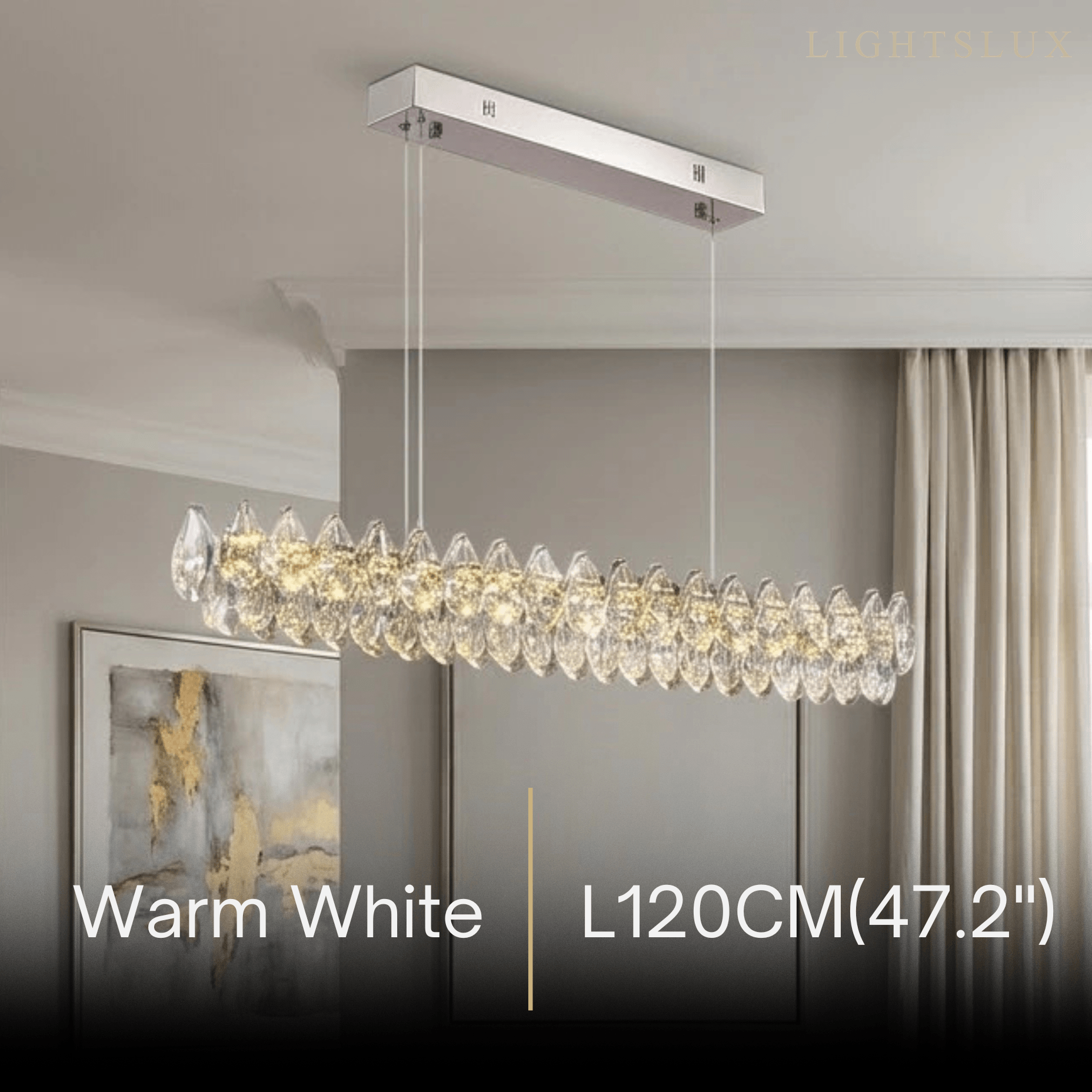 Modern Luxury Pendant Light — Carbon Steel & K9 Crystal Clear
