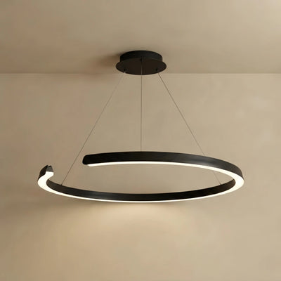  Chandelier – C-Shape Black Aluminum for Living Room / Dining Room