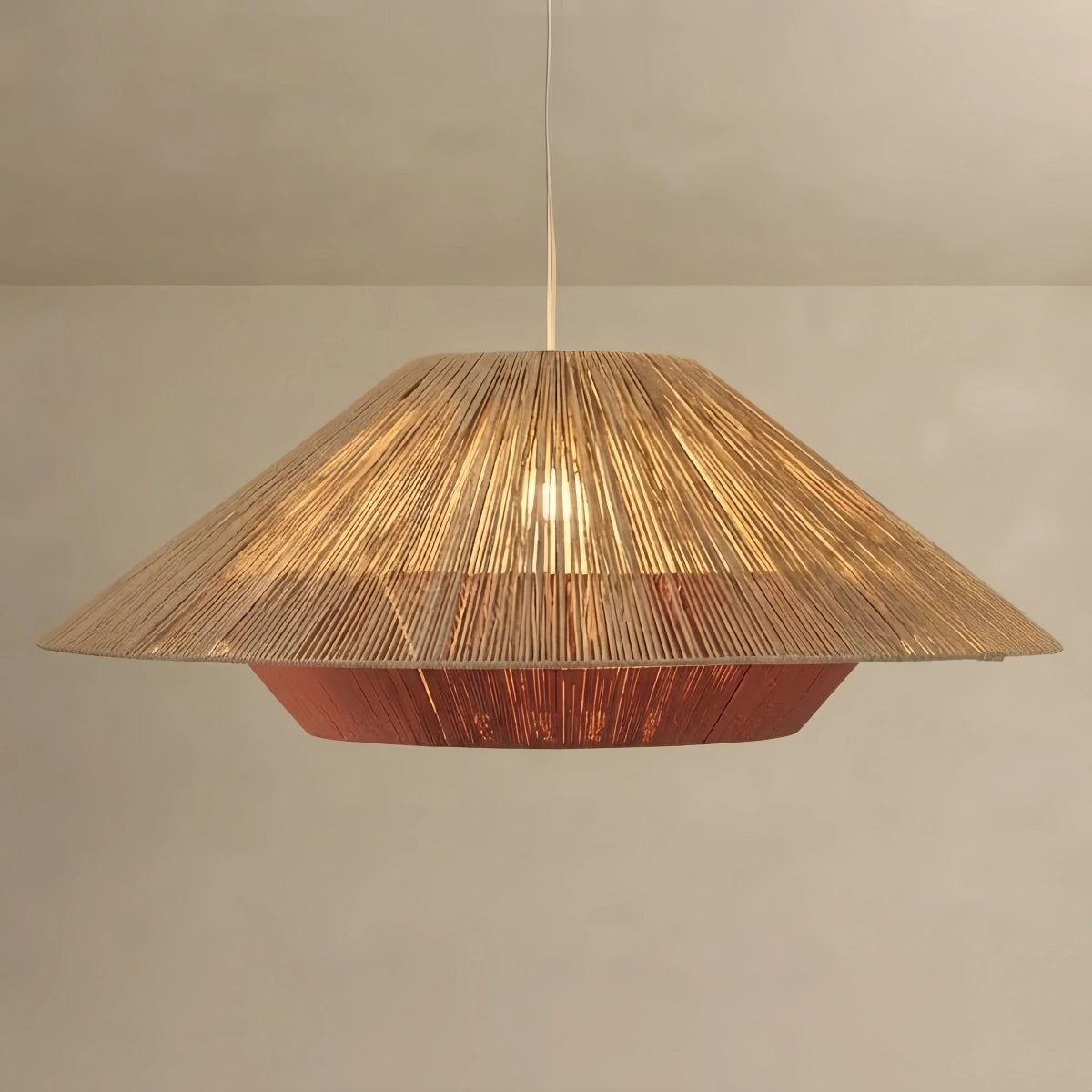Pendant Light --  Linen+Beige/Red Color for Dining Room