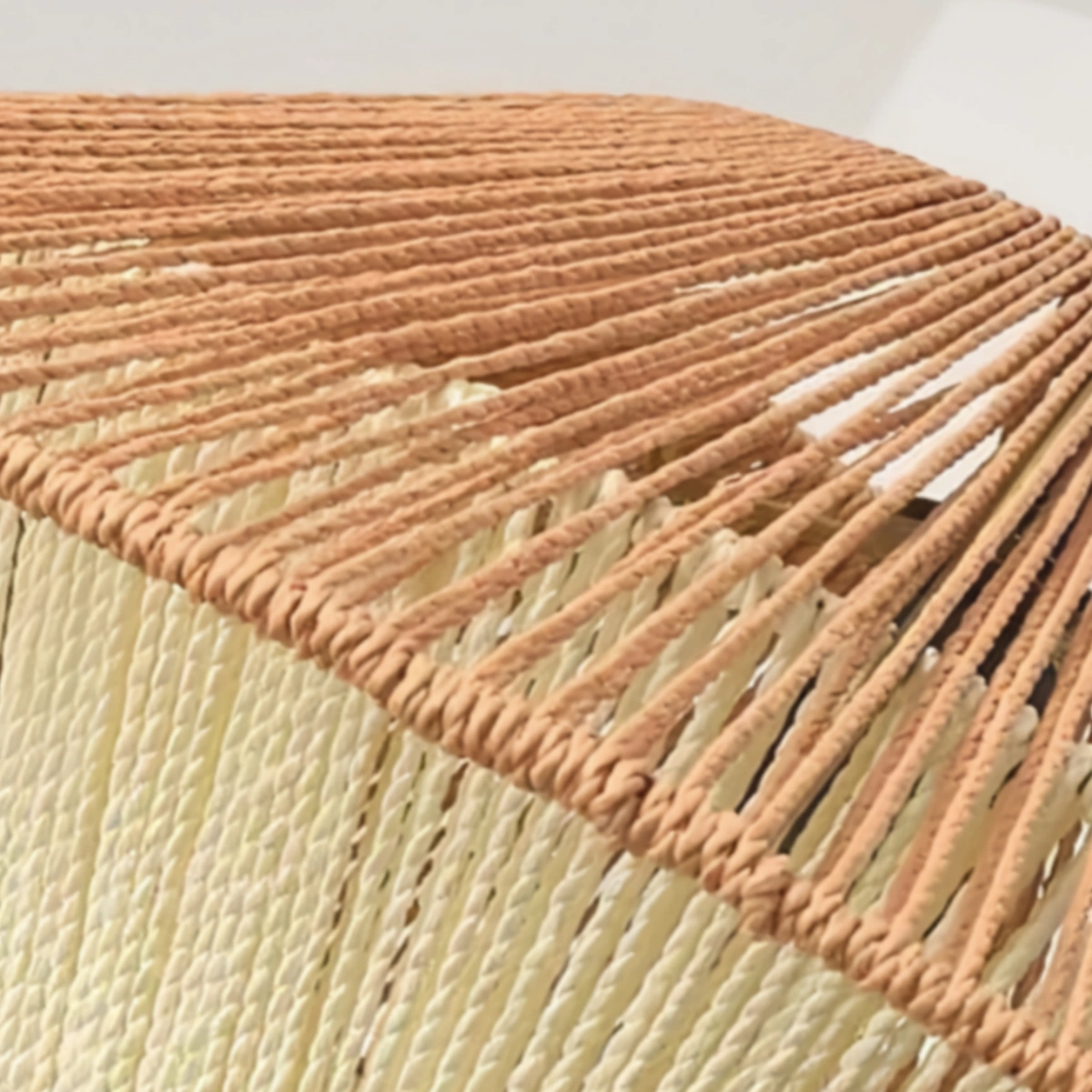 Zenno Naturale Hanfseil Pendelleuchte – Leinen+Beige/Rot für Esszimmer