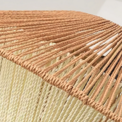 Zenno Naturale Hanfseil Pendelleuchte – Leinen+Beige/Rot für Esszimmer