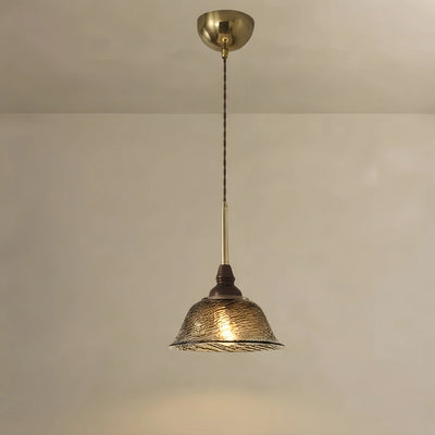 Irondale Vintage Pendant Light -- Iron Glass & Walnut Wood for Dining Room