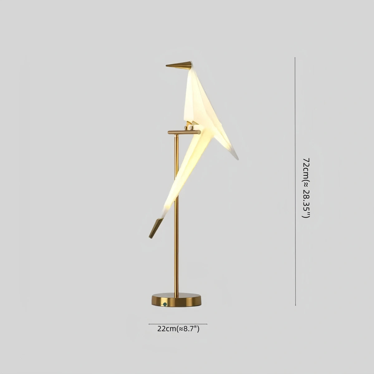 Vivara Nordic Tischlampe – Vogelkranich Metall Schwarz/Gold für Wohnzimmer / Schlafzimmer