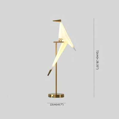 Vivara Nordic Tischlampe – Vogelkranich Metall Schwarz/Gold für Wohnzimmer / Schlafzimmer