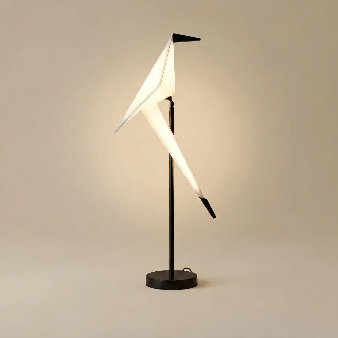 Vivara Nordic Table Lamp – Bird Crane Metal Black/Gold 