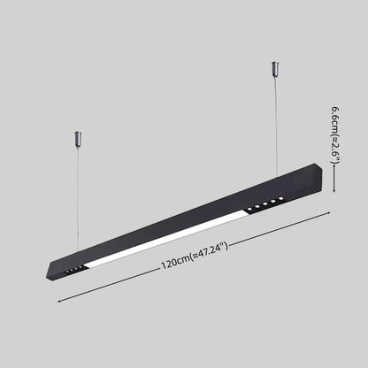Modern Linear Pendant Light -- Aluminum PMMA Black or White