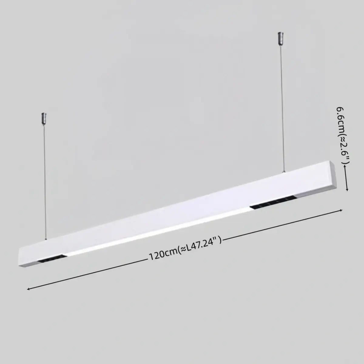 Modern Linear Pendant Light -- Aluminum PMMA Black or White
