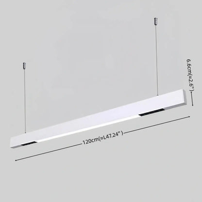 Modern Linear Pendant Light -- Aluminum PMMA Black or White